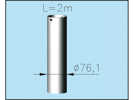 Teräspylväs, 2000 mm/halkaisija 76,1 mm